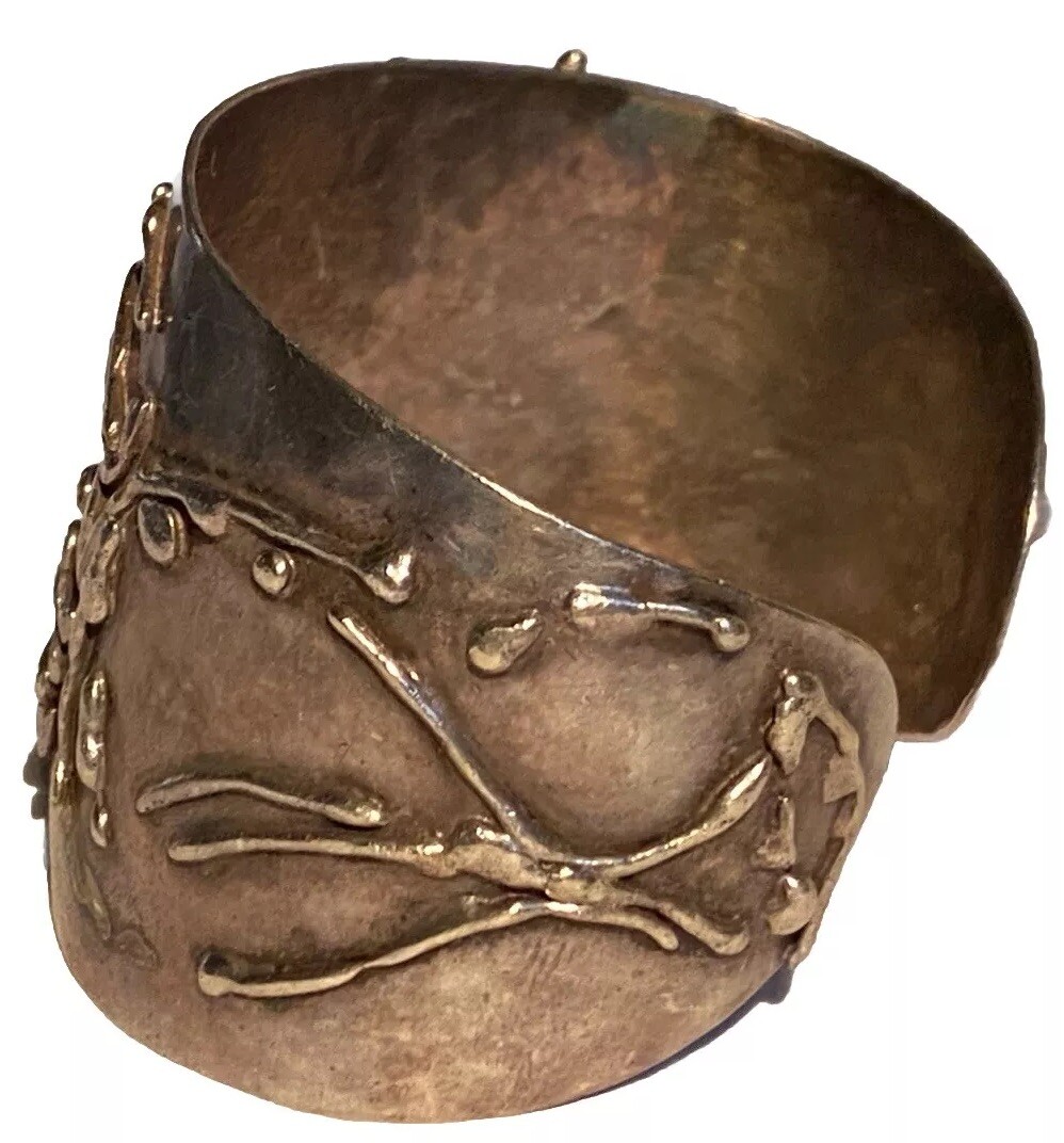 LARGE SILVER STUDIO ARTISAN REPOUSSÉ BRUTALIST MO… - image 17