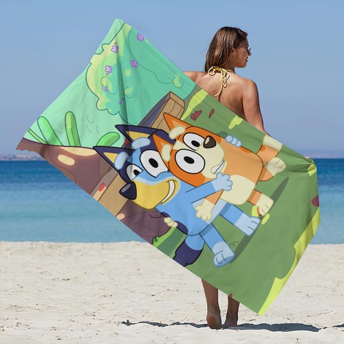 Dogs Bluey Bath Towel Bingo Beach Swim Towel Turt Microfiber 70*140cm Kids Gift - Picture 20 of 26