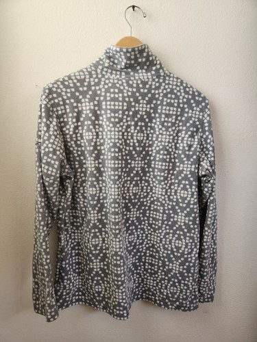 Columbia Pullover Half Zip Geometric Pattern Fleece Sweater Gray White Size XL - Picture 7 of 8