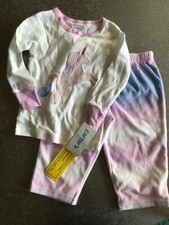 NWT carters Unicorn 2 piece pajamas fleece pants knit top purple long sleeve 18m