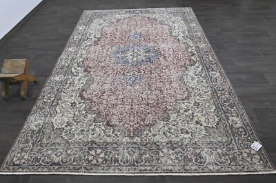 Oushak Türkisch Vintage Teppich 7x10 Kelim Rug Anatolisch Handarbeit Boho Dek...