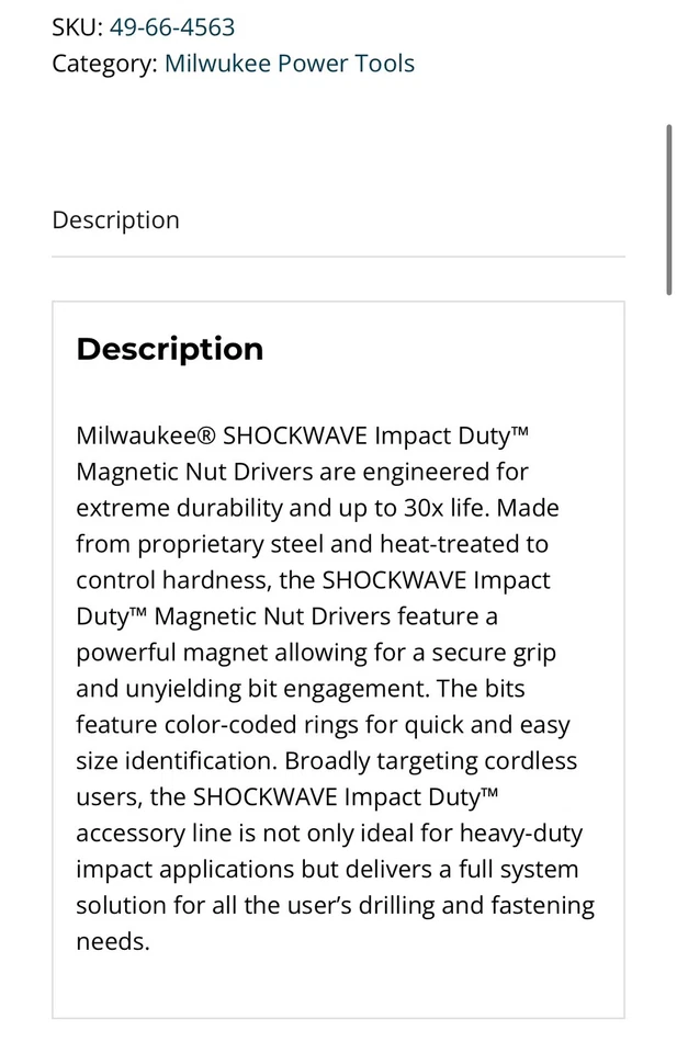 Milwaukee 49-66-4563 5PK Insert Nut Drivers Tool Shockwave Impact Duty NEW Magne - Image 4 of 4