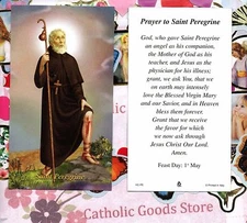 St. Peregrine with Prayer to Saint Peregrine  RAP - Paperstock Holy Card