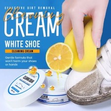 White Shoes Cleaning Cream Stains Remover Whitening With Wipe Sponge Sneakers