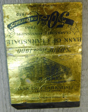 Bank of Clarksdale Mississippi 50th Anniversary Universal Match Matchbook Cover