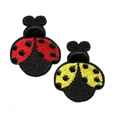Ladybug Red & Yellow (2-Pack) Embroidered Iron-On Patches