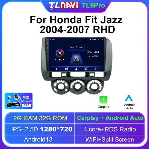 Android Auto Player GPS Car Stereo Radio For Honda Fit Jazz Manual A/C 2004-2007 - Picture 16 of 40