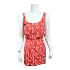 Denim  Co. Women Beach Handkerchief Hem Tankini Skirt Set Coral Texture Size 14