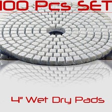 Diamond Polishing Pads 4 Inch 100 piece Set Wet Dry For Granite Concrete Marble