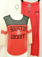 NEW Houston Rockets Lounge Sleepwear Pajamas Set soft PJ's Shirt pants Women's M