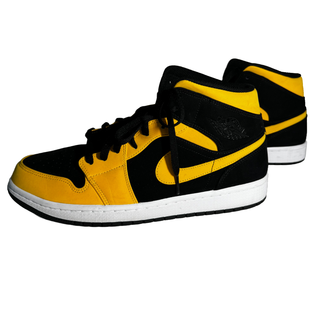 Nike Air Jordan 1 黒/黄 Size 11- Yellow/Black Air Jordan 1 Retro Mid Reverse New Love