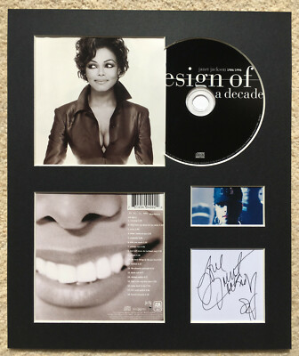 JANET JACKSON - Signed Autographed - DESIGN OF A DECADE - Album Display