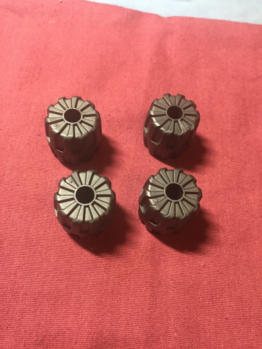 W Lego Lot 4 Small Hard Plastic Wheel Pearl Dark Gray 6118 Nexo