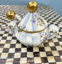 EXTREMELY RARE MACKENZIE CHILDS MORNING GLORY SUGAR BOWL WITH SPOON 