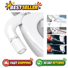 Ultra-Slim Bidet Attachment for Toilet Dual Nozzle Frontal  Rear Wash Silver