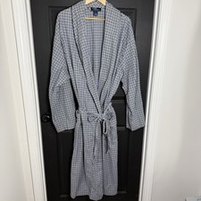 Polo Ralph Lauren Men's L/XL 100 Cotton Plaid Robe Pony Logo Pockets Loungewear