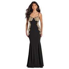 Windsor Susan Sweetheart Applique Crepe Mermaid Formal Dress M Whimsigoth Prom