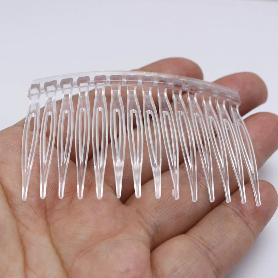 100 pinzas para el cabello de plástico transparente peines laterales pasadores pasadores 70x40 mm para damas artesanías Foto 3 de 4