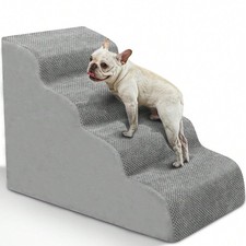 4-Tier High-Density Foam Pet Stairs Extra-Wide, Non-Slip,Orthopedically Designed