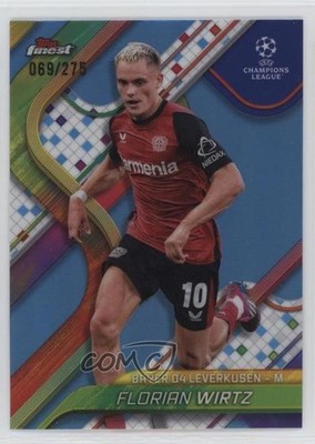 2024 Finest UEFA Club Competitions Sky Blue Refractor /275 Florian Wirtz #27 1h1