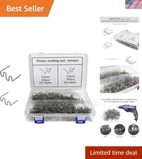 1000 pcs Metal Wave Hot Staples Bumper Welding Rods, 0.6mm 0.8mm w/ Plastic Kit
