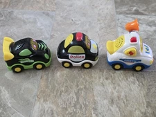 VTech Can Ices 3 Lot of 3 Vehicles Race Car, Two Police Cars. Tested, Clean