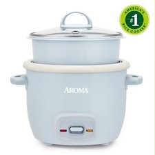AROMA 4-Cup Cooked, 2-Cup Uncooked Rice Cooker Food Steamer with Bonded Granit
