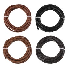 4pcs Braided Leather Cord 3mm Bolo Cord Rope for Jewelry Making 2m, 4 Colors
