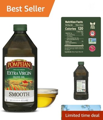 Smooth Extra Virgin Olive Oil, Contains Polyphenols, First Cold Pressed, 68 F...