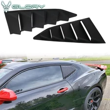 Fits 16-24 Chevy Camaro Side Quarter Window Louvers Sun Shade Cover Matte Black