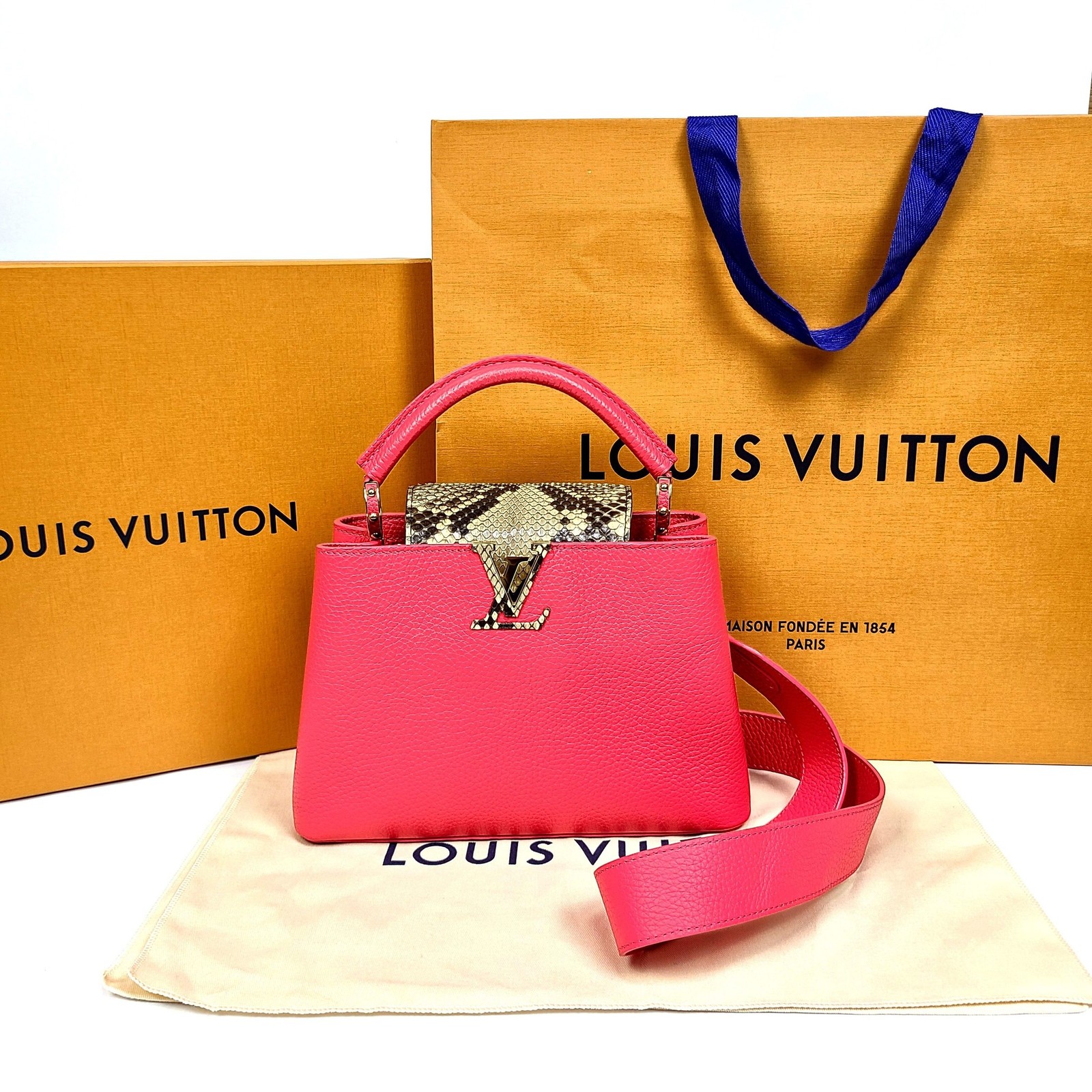 Louis Vuitton Capucines BB Top Handle Bag Pink 120628839