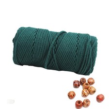 4mm Macrame Cord Cotton Deep Green 109 Yards 4 Strands Twisted Craft Rope