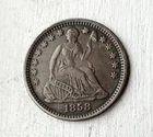 1858-O ~ Seated Liberty H10c ~ CH AU+ ~ Very Sharp ~ Great Antique TONE & Patina