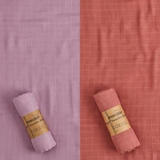 insular Muslin Swaddle Blanket (Red&Purple) Red&purple 