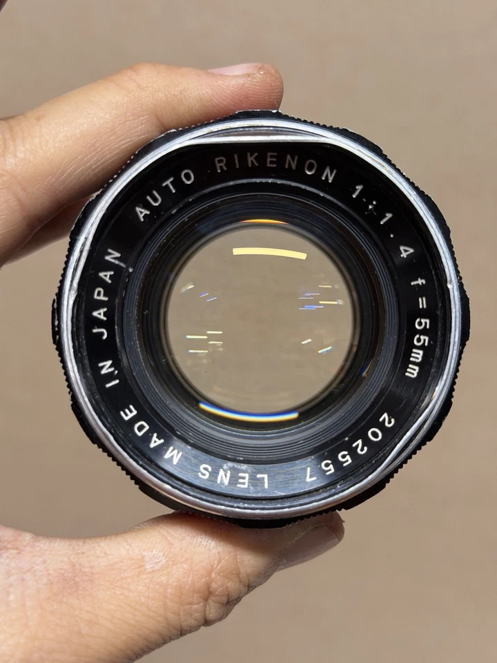 Ricoh Auto Rikenon 55mm f/1.4 Prime Lens M42 Mount Made In Japan - Image 3 of 4