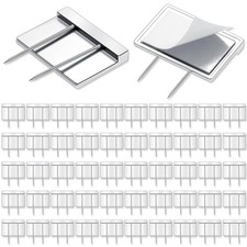 80 Pcs Silver Cubicle Pins Partition Long Push Pins Fabric Clips Cubicle Name...