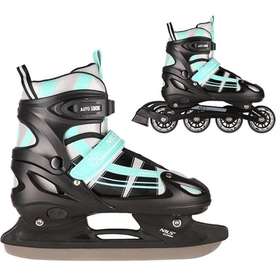 NILS EXTREME NILS 2-IN-1 Inlineskates Größe M(35-38) Schlittschuhe Inliner Kufen & Rollen