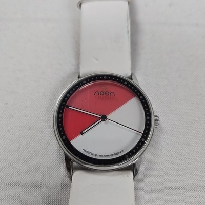 noon Copenhagen Design Uhr 44-501-54 Weiß Rot Leder Damen/Unisex