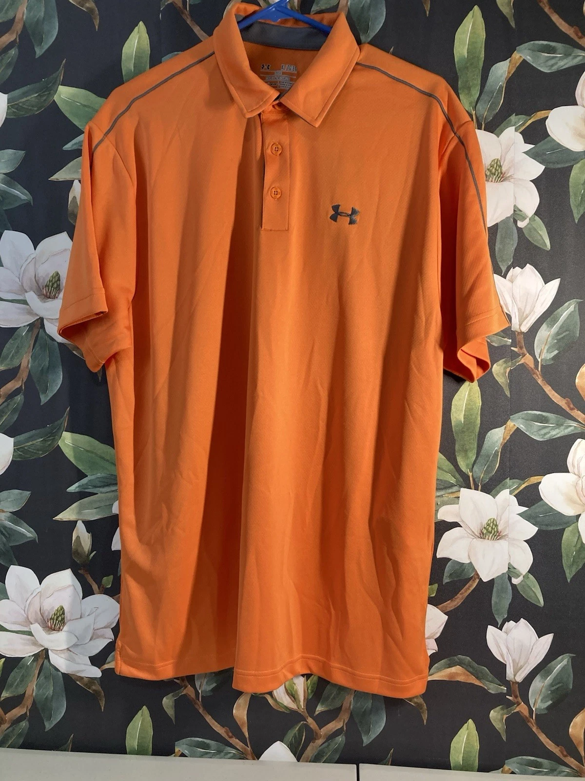 Under Armour Heat Gear UPF 30 Sun Protection Golf Polo Mens XL Orange NWT Loose