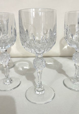 Servizio 5 Calici da Vino in Cristallo Tagliato , Anni 70 - cm 16