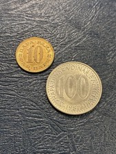 Pair Of Soviet Era Yugoslavia Coins - 1981 10 Para And 1987 100 Dinara