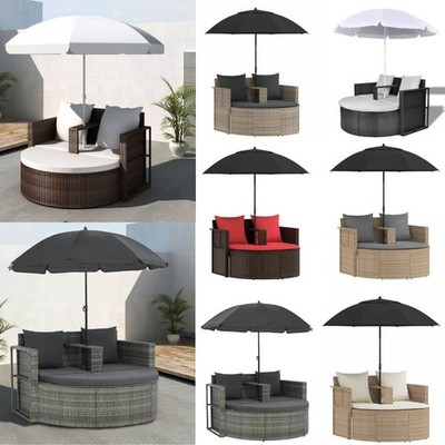 Sonnenliege Sonneninsel Gartenliege Liege Gartenlounge Poly Rattan vidaXL