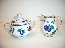 Richard Ginori Italian Fruits Creamer and Sugar Bowl with Lid