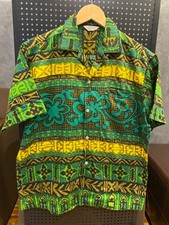 Vintage 1950s Tropicana Hawaiian Shirt Tribal Made in Honolulu Sz Chest 45 "inch