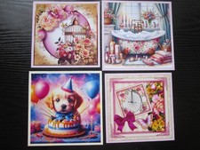 CLEAROUT SALE SET == 4 x ASSORTED LOT  --- Hand Made Card  Toppers Set 11g