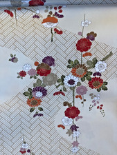 Vintage Japanese Kimono Silk Fabric Bolt 40 ft Floral Onward 100 Silk 14" NOS