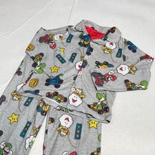Mario Kart Boys Size 8 Gray Two-Piece Flame Resistant Pajamas