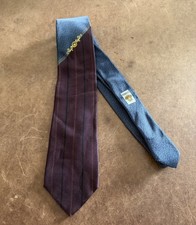 Gianni Versace Vintage 90s Medusa Head Blue Burgundy 100 Silk Tie Made in Italy