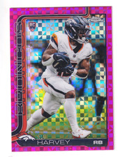 2025 Topps Chrome HOT PINK XFRACTOR REFRACTOR #330 RJ HARVEY RC Rookie Broncos