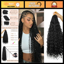 9 Packs 30 Inch Box Braids Crochet Hair for Black Women - Goddess Boho Style